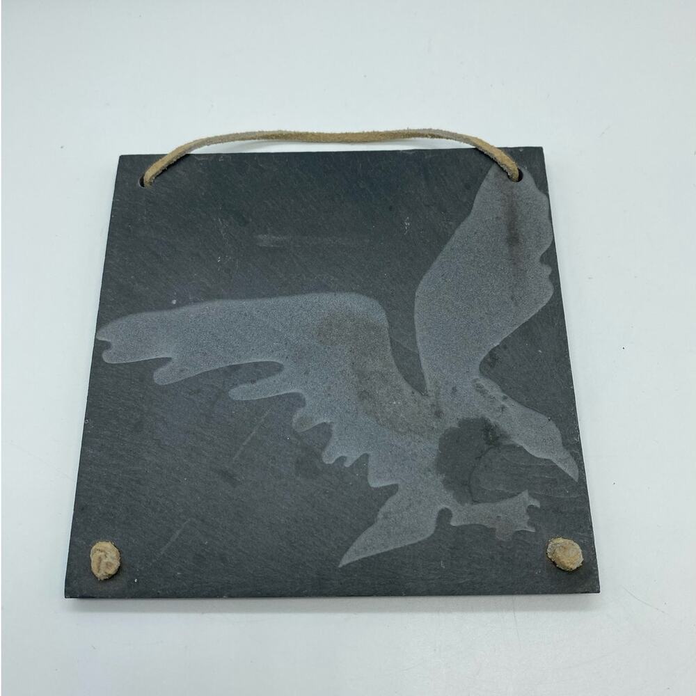 Eagle Engraved Slate Art Tile signed‎ D Dixon 1992